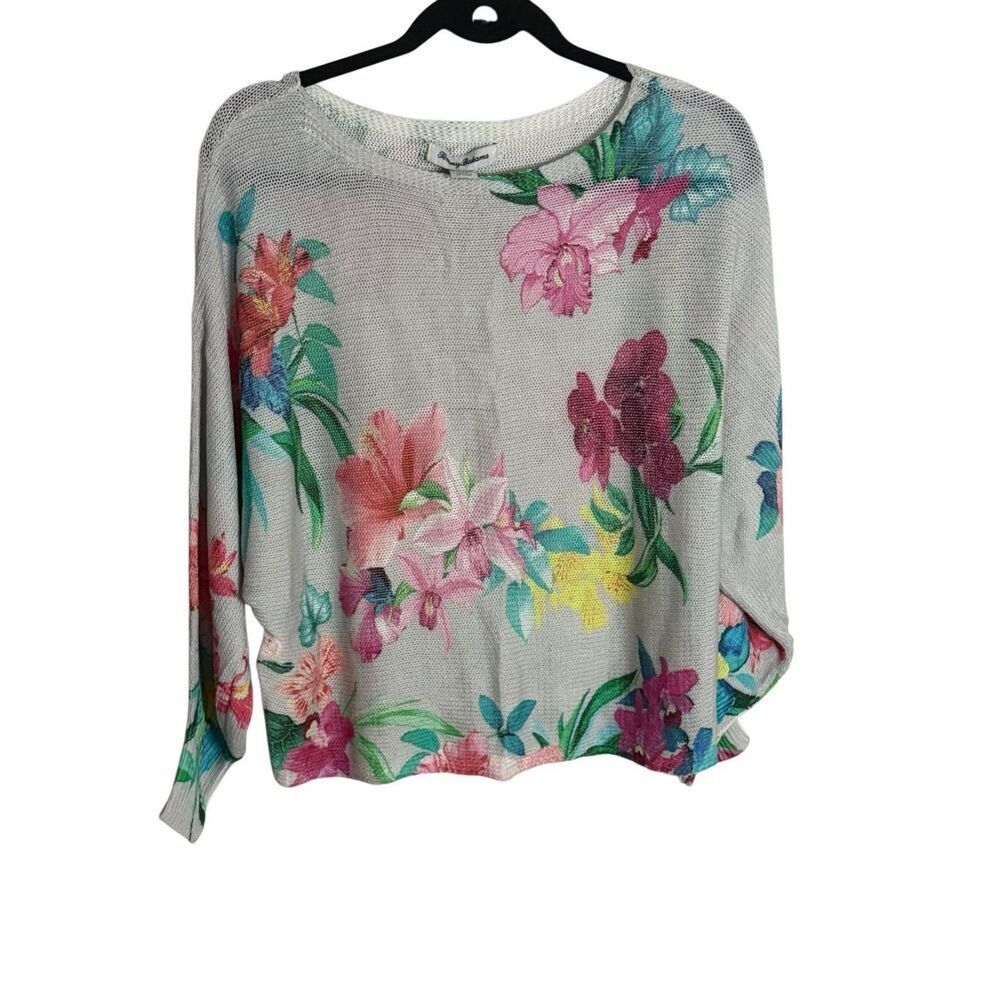 NWT Tommy Bahama Womens Floral Long Sleeve Pullover Sweater Multicolor Small